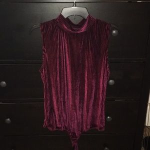 Red velvet one piece top